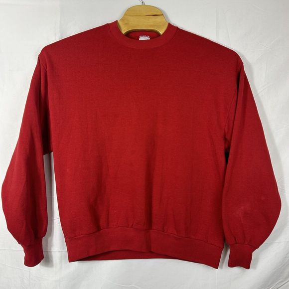 Vintage Jerzees Blank Sweatshirt Mens‎ Size XL Red Made in USA Crew Neck - Picture 1 of 7
